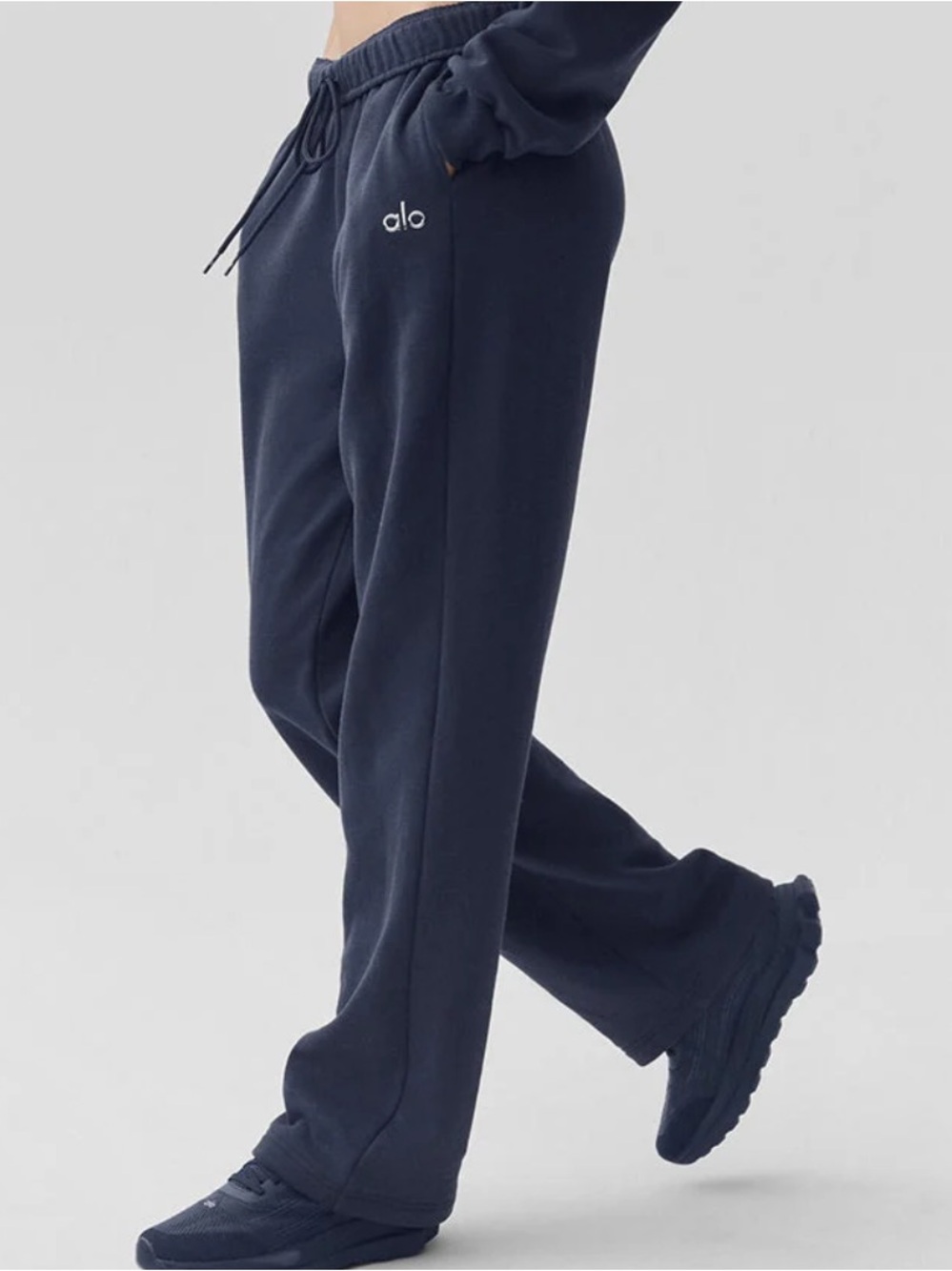 ALO Yoga Navy accolade straight leg Drawstring sweatpants ! New! XL